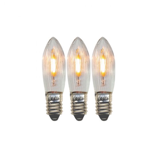 3-pakkausiset varalamput, hehkulamppu, universaali LED E10 - 14-55V
