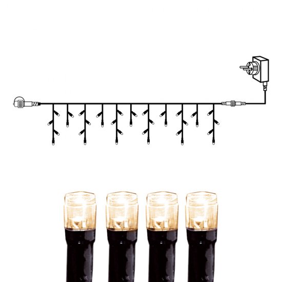 LED-valoketju istapp start 49 LED-lamppua, lämpimän valkoinen,
musta kaapeli